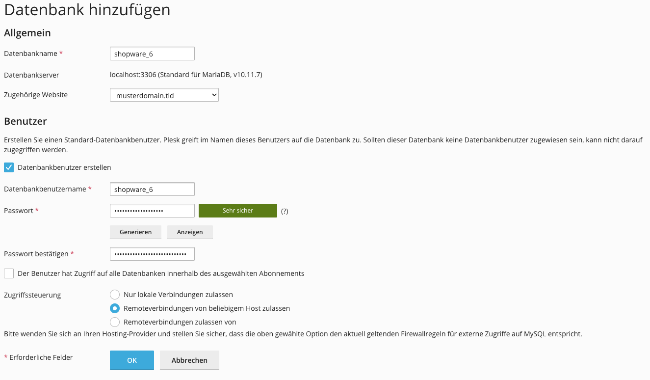 Add MySQL database