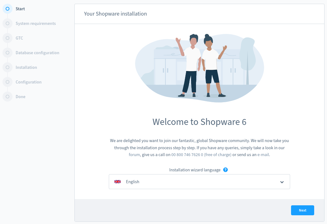 Shopware 6 Installation - Installation via Webbrowser