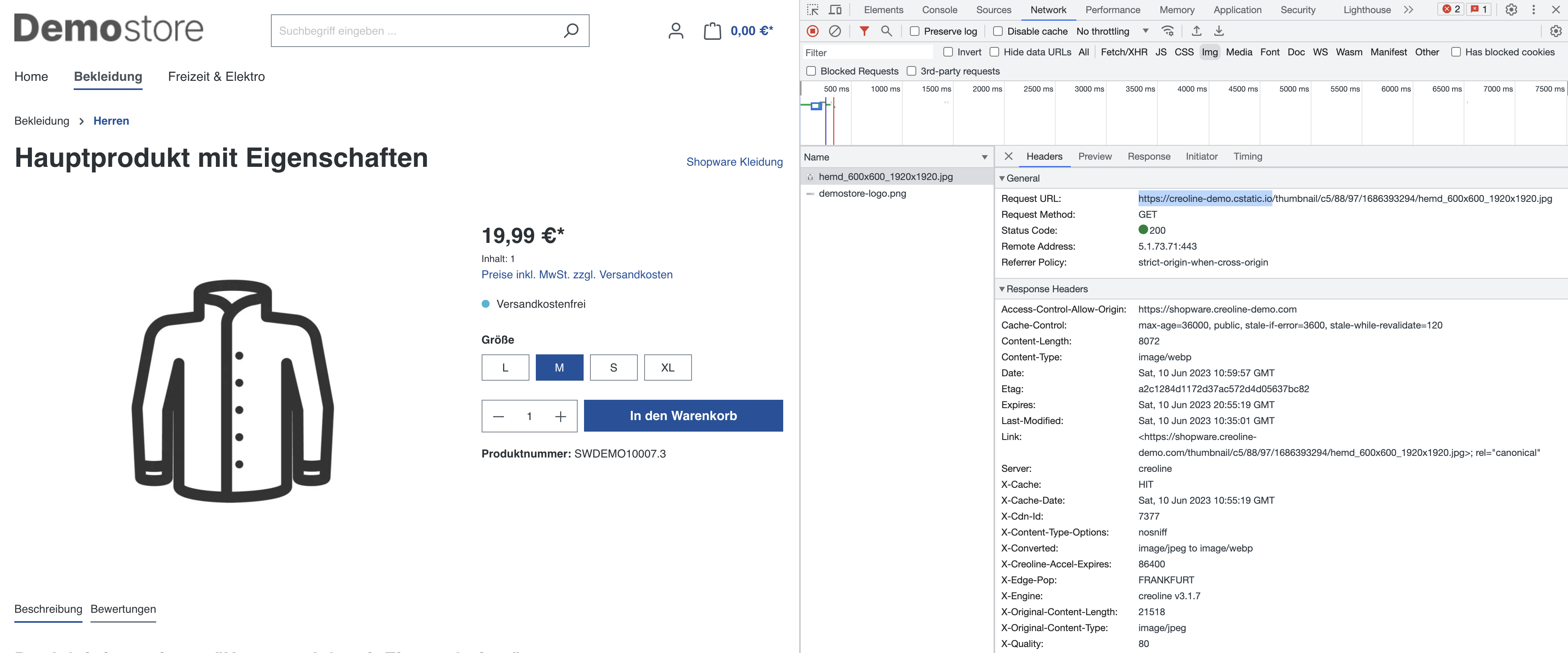 creoline CDN Funktionalität prüfen