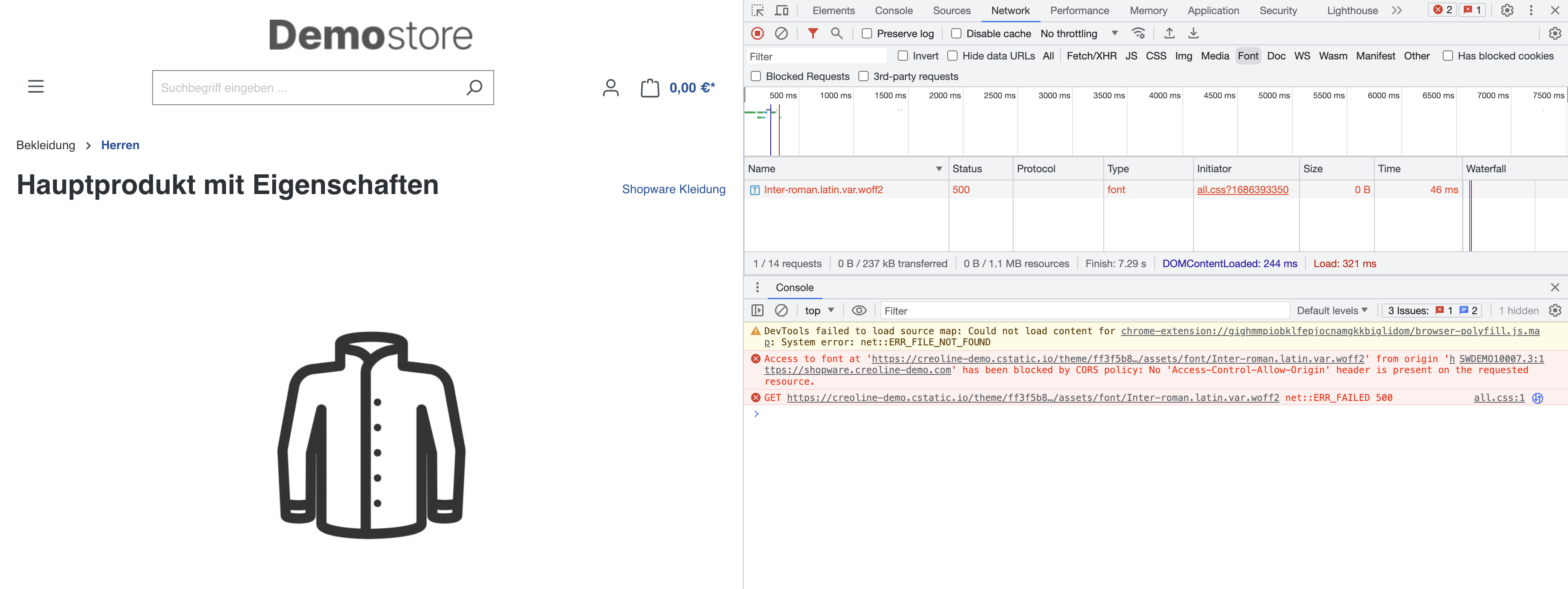 Shopware CDN - CORS error