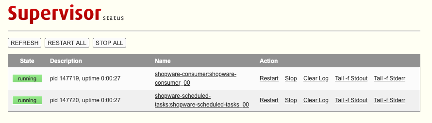Overview of the supervisor web interface