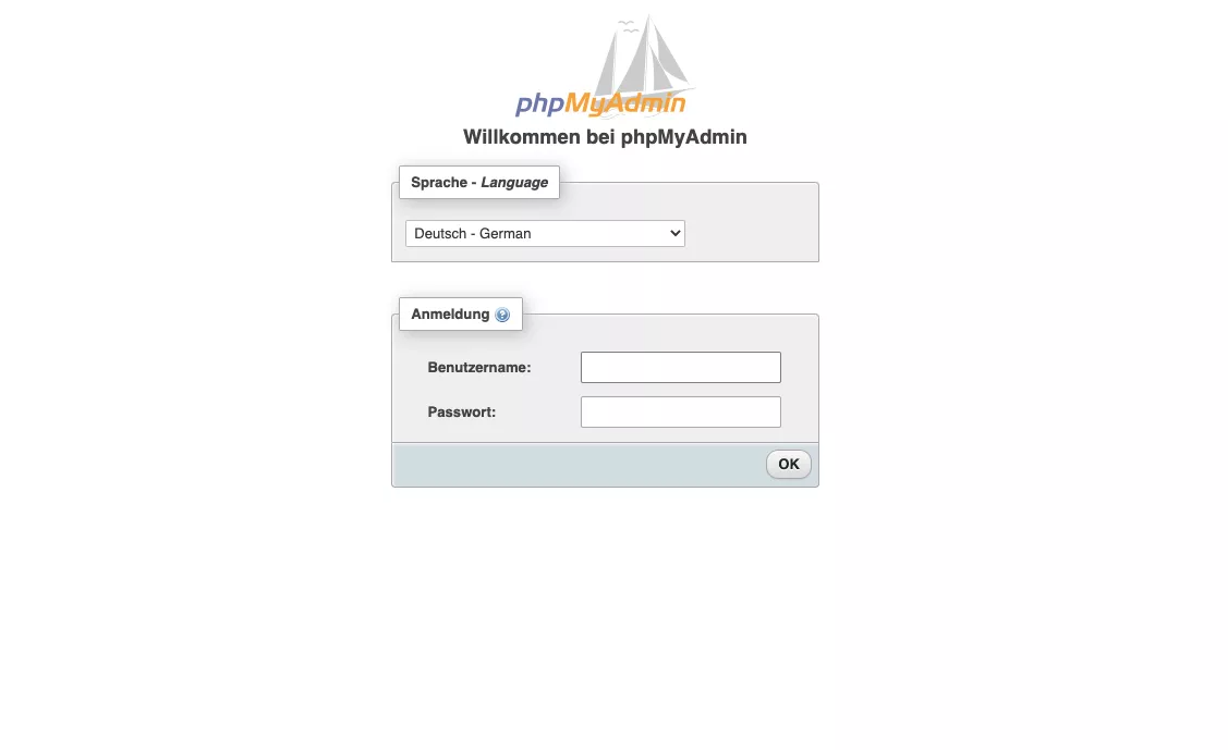 PhpMyAdmin Login