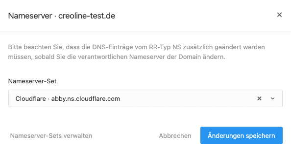 Nameserver einer Domain ändern