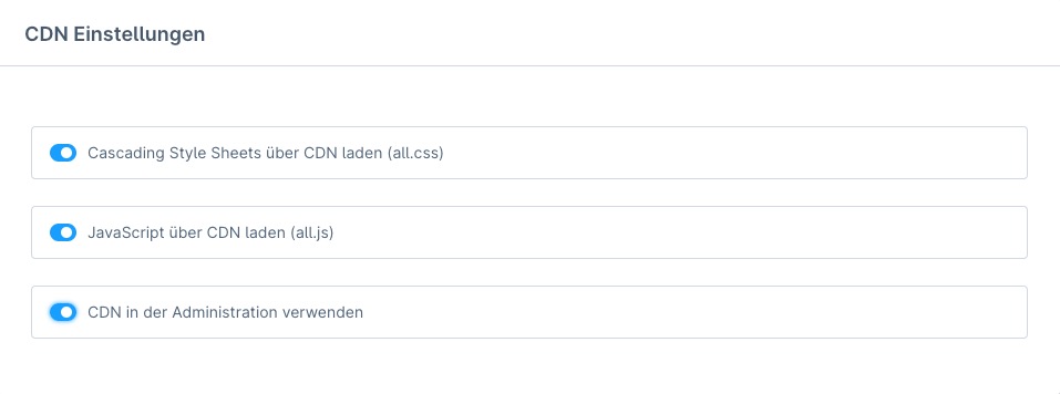 Shopware 6 Administration - CDN-Plugin-Konfiguration - CDN Einstellungen