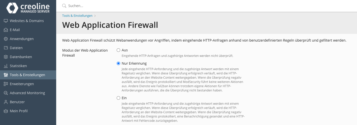 Plesk - Web Application Firewall