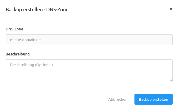 DNS-Zonen Backup erstellen