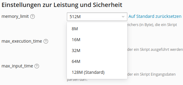 Plesk - memory_limit