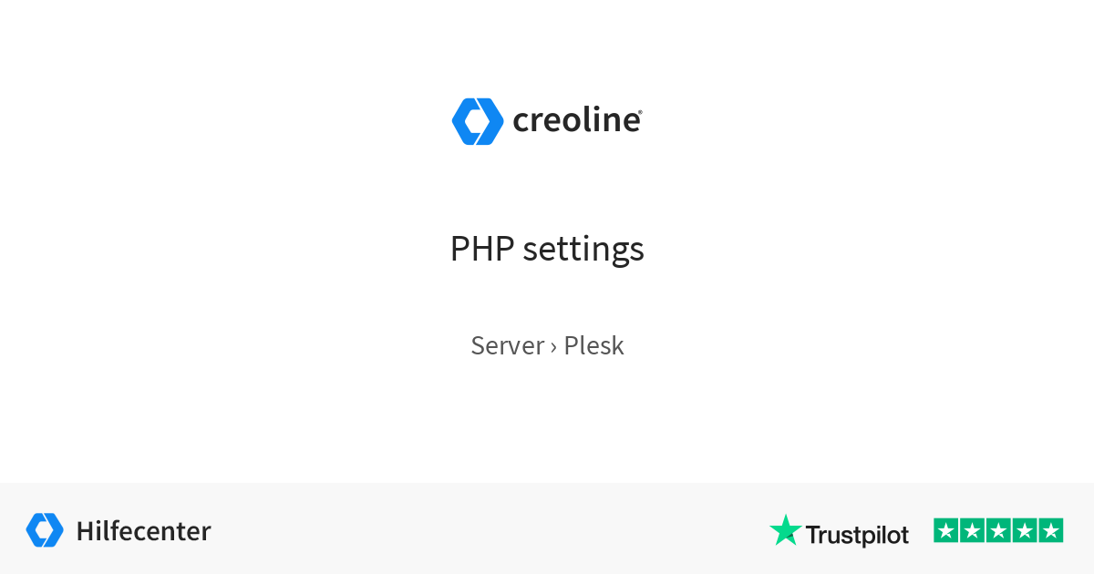 PHP settings · Plesk · Server · Help center